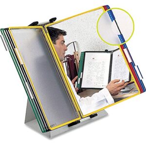 tarifold desktop reference and display system - 20 double-sided display pockets - 40 sheet capacity - letter-size - assorted colors (d292)