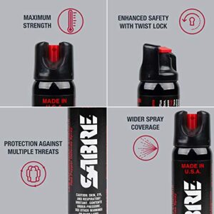 SABRE Magnum 120 3-In-1 Defense Spray, 35 Bursts, 12-Foot (4-Meter) Range, Triple Protection Formula Contains Pepper Spray, CS Military Gas and UV Marking Dye, Extra Large 92.4 Gram Canister