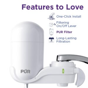 PUR Faucet Mount Water Filtration System, White – Vertical Faucet Mount for Crisp, Refreshing Water, FM3333B