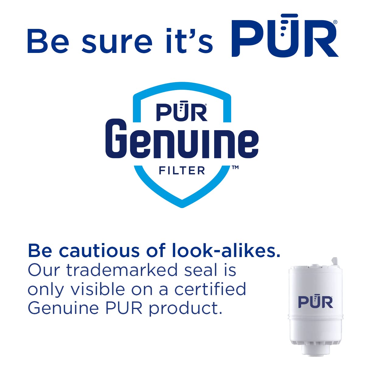 PUR Faucet Mount Replacement Filter 1-Pack, Genuine PUR Filter, 2-in-1 Powerful Filtration, Includes Lead Removal, White (RF33751)