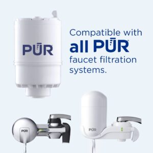 PUR Faucet Mount Replacement Filter 1-Pack, Genuine PUR Filter, 2-in-1 Powerful Filtration, Includes Lead Removal, White (RF33751)