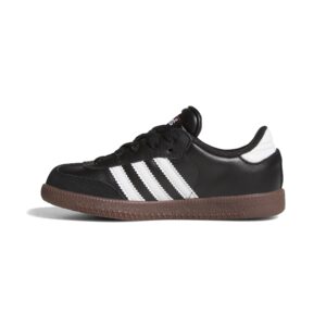 adidas boy's samba classic soccer shoe, black/white/black, 5 big kid