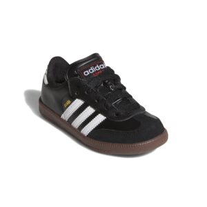 adidas Boy's Samba Classic Soccer Shoe, Black/White/Black, 5 Big Kid