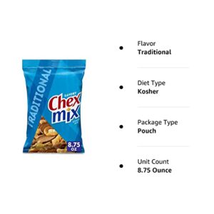 Chex Mix Snack Mix, Traditional, Savory Snack Bag, 8.75 oz