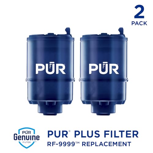 PUR PLUS Faucet Mount Replacement Filter 2-Pack, Genuine PUR Filter, 3-in-1 Powerful, Natural Mineral Filtration, Lead Removal, 6-Month Value, Blue (RF99992)