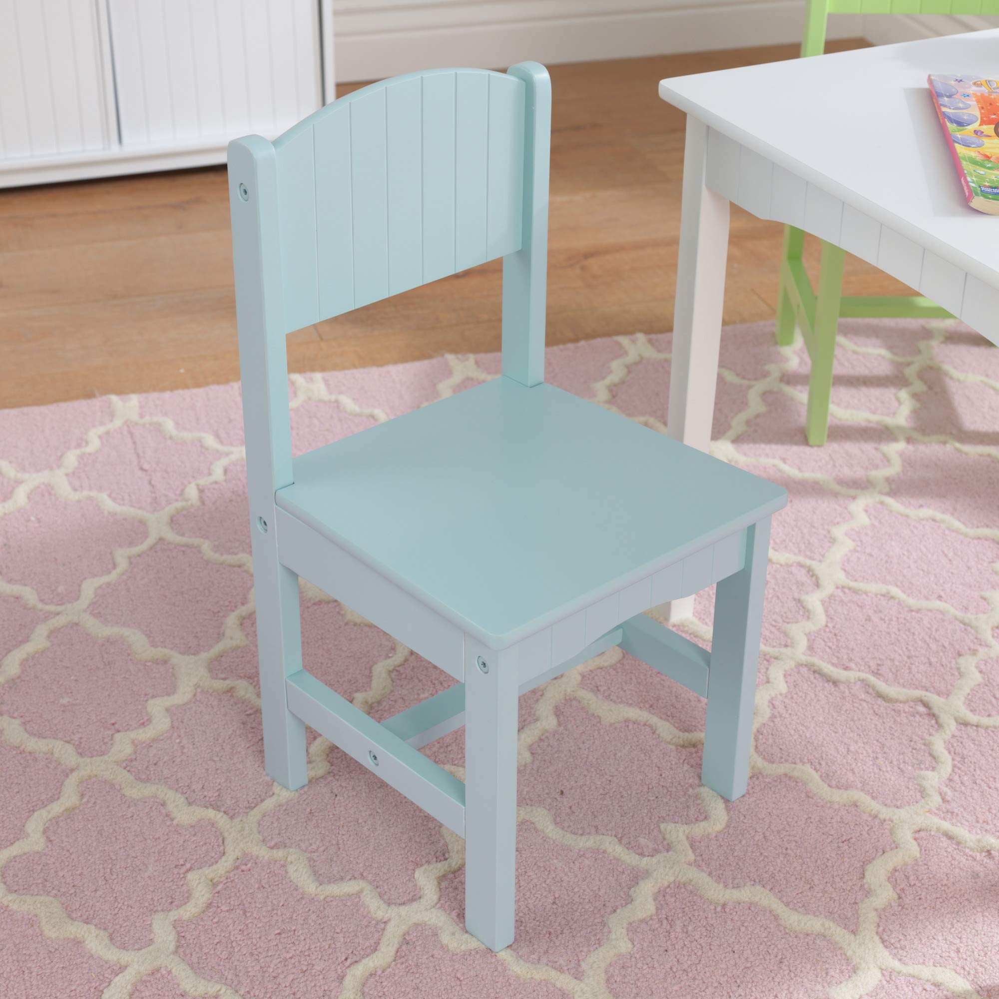 KidKraft Nantucket Kid's Wooden Table & 4 Chairs Set with Wainscoting Detail, Pastel