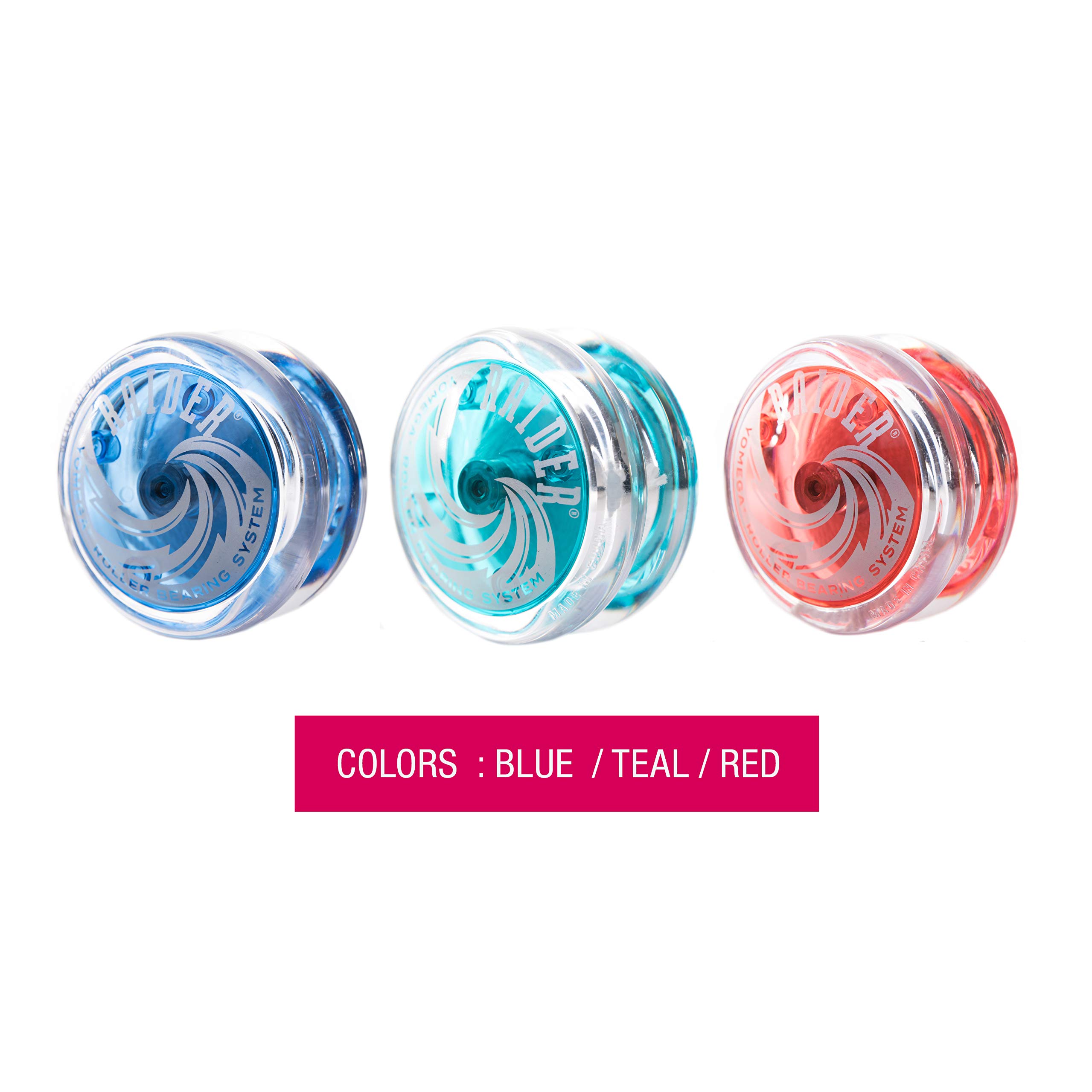 Yomega Raider – Responsive Pro Level Ball Bearing Yoyo, Designed for Advanced String Trick and Looping Play (Color May Vary)