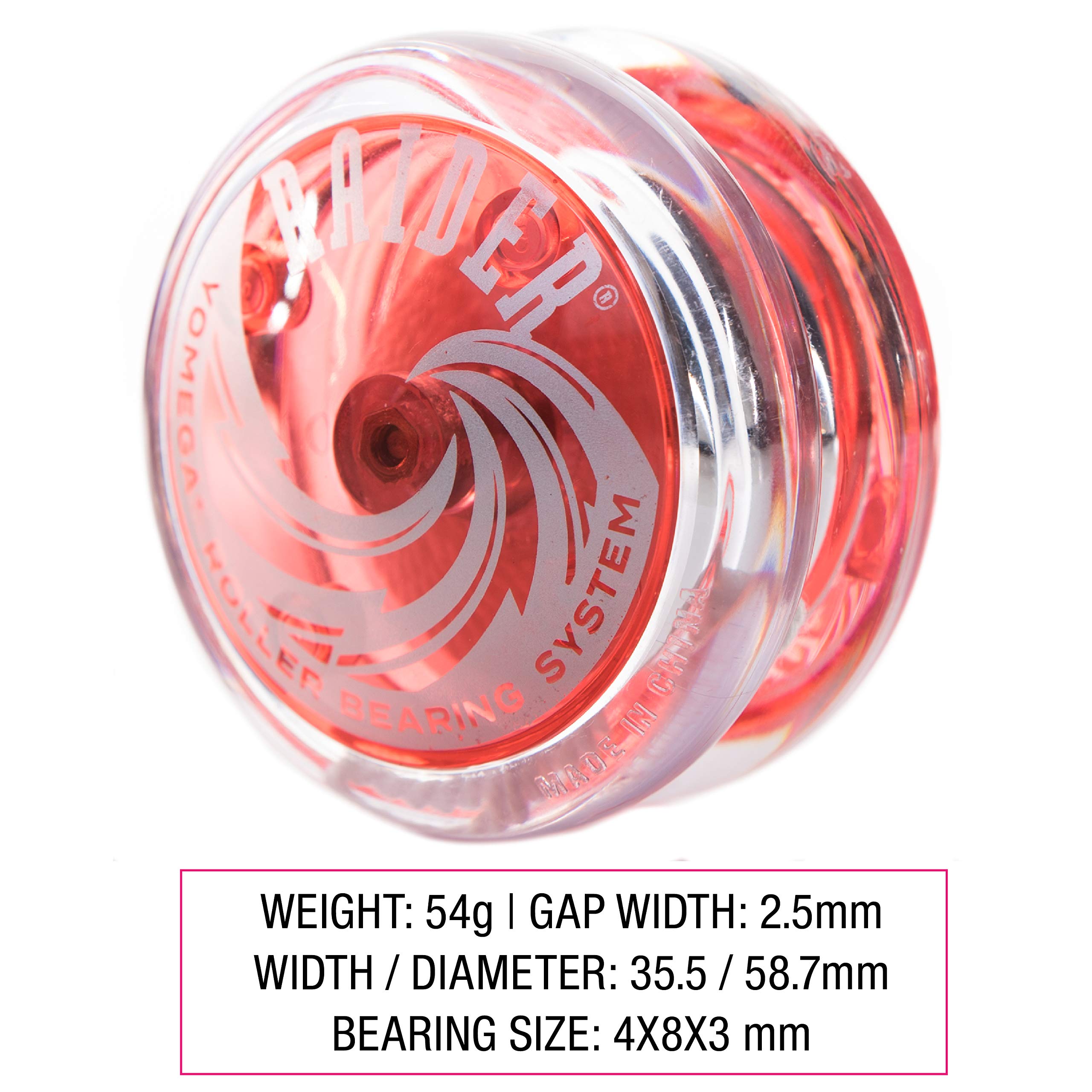 Yomega Raider – Responsive Pro Level Ball Bearing Yoyo, Designed for Advanced String Trick and Looping Play (Color May Vary)