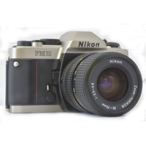 nikon fm10 digital slr camera kit with housing and ai lens 35-70 mm f/3.5-4.8 silver
