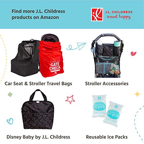 J.L. Childress Tall Twocool, Breastmilk Cooler, Baby Bottle & Baby Food Bag, Insulated & Leak Proof, Ice Pack Included, Fits 2-4 Bottles (Black)