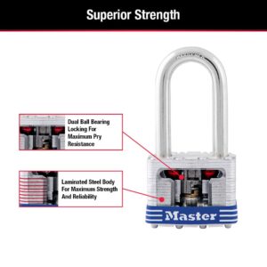 Master Lock Outdoor Padlocks, Lock Set with Keys, Keyed Alike Padlocks, 3 Pack, 3TRILF