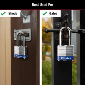 Master Lock Outdoor Padlocks, Lock Set with Keys, Keyed Alike Padlocks, 3 Pack, 3TRILF