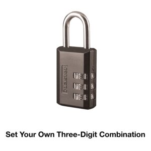 Master Lock Combination Padlock, 1, Black, 647D