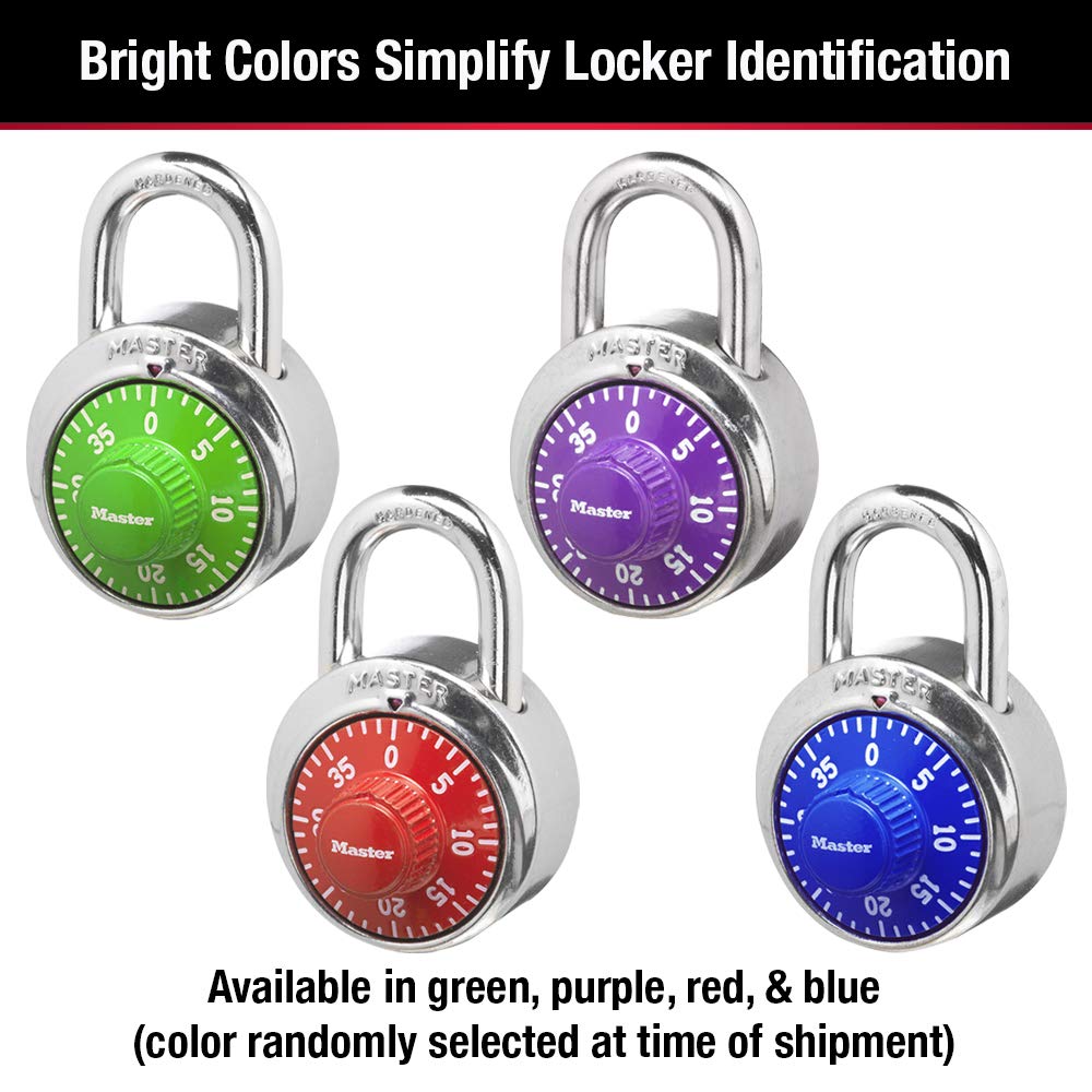 Master Lock 1505D Locker Lock Combination Padlock, 1 Pack, Colors may vary