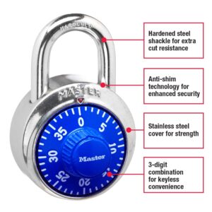 Master Lock 1505D Locker Lock Combination Padlock, 1 Pack, Colors may vary