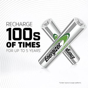 Energizer Rechargeable AAA Batteries, Recharge Power Plus Triple A Battery Pre-Charged, 4 Count