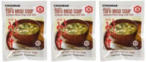 kikkoman instant tofu miso soup (soybean paste soup with tofu) -(9 pockets in 3 packs) (3.15 oz)