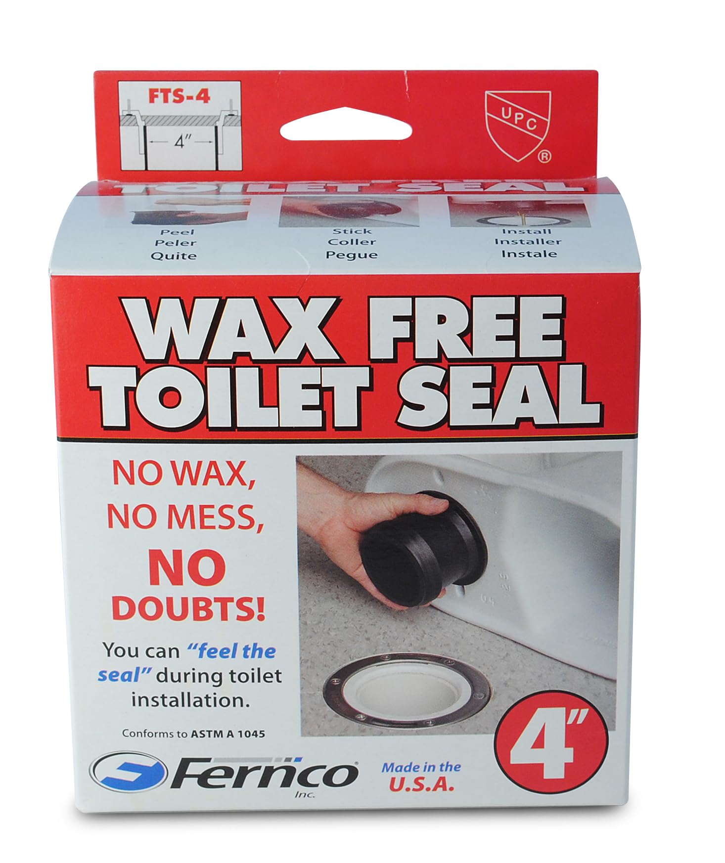 Fernco Wax Free Toilet Seal for 4" Drain Pipe