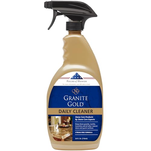 Granite Gold Daily Cleaner Streak-Free Cleaning for Granite, Marble, Travertine, Quartz, Natural Stone Countertops, and Floors, 24 Fluid Ounces, 1-Pack, Fl Oz ( Packaging may Vary )