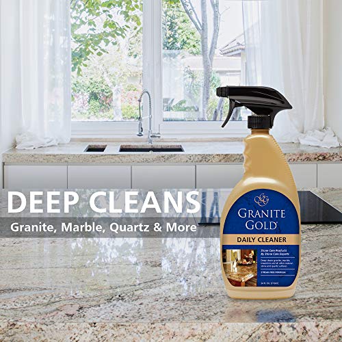 Granite Gold Daily Cleaner Streak-Free Cleaning for Granite, Marble, Travertine, Quartz, Natural Stone Countertops, and Floors, 24 Fluid Ounces, 1-Pack, Fl Oz ( Packaging may Vary )