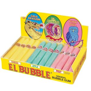 dubble bubble el bubble original bubble gum cigars, assorted fruit flavors, box of 36