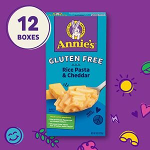 Annie's Gluten Free Macaroni and Cheese Dinner, Rice Pasta & Cheddar, 6 oz. (Pack of 12)