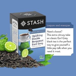 Stash Tea Uplifting Double Bergamot Earl Grey Black Tea - Caffeinated, Non-GMO Project Verified Premium Tea with No Artificial Ingredients, 18 Count (Pack of 6) - 108 Bags Total