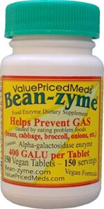 valuepricedmeds bean-zyme extra strength (150 ct) is 400 gaul per tablet