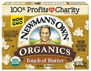 newman's own organics microwave popcorn, touch of butter, 8.4oz (pack of 12)