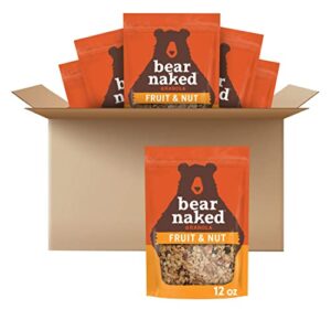 bear naked granola cereal, breakfast snacks, fruit and nut (6 bags)