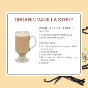 Monin - Organic Vanilla Syrup, Naturally Smooth Sweetness, Great for Coffee, Shakes, and Cocktails, Gluten-Free, Non-GMO (750 ml)