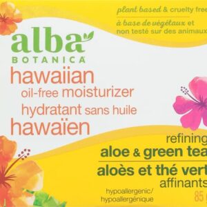 Alba Botanica Hawaiian Oil Free Moisturizer, Refining Aloe & Green Tea, 3 Oz