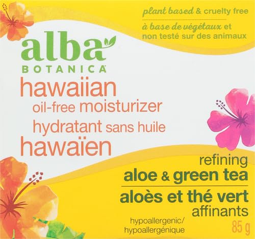 Alba Botanica Hawaiian Oil Free Moisturizer, Refining Aloe & Green Tea, 3 Oz