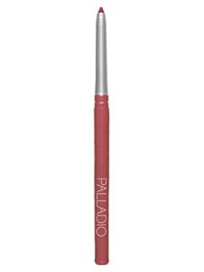 palladio, retractable waterproof lip liner high pigmented and creamy color slim twist up smudge proof formula with long lasting all day wear no sharpener required, plum, 1 count