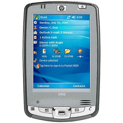 HP iPAQ Pocket PC HX2490 Windows Mobile 5.0 520 MHz 64 MB ROM: 128 MB 3.5" TFT ( 240 x 320 ) IrDA, BT, 802.11b