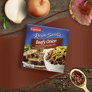 Lipton Soup Recipe Secrets Soup and Dip Mix For a Delicious Meal Beefy Onion Great With Your Favorite Recipes, Dip or Soup Mix 2.2 oz, Pack of 12