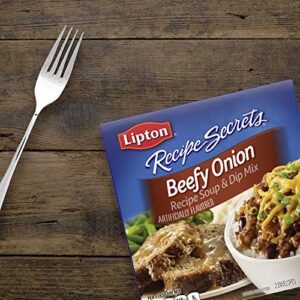 Lipton Soup Recipe Secrets Soup and Dip Mix For a Delicious Meal Beefy Onion Great With Your Favorite Recipes, Dip or Soup Mix 2.2 oz, Pack of 12