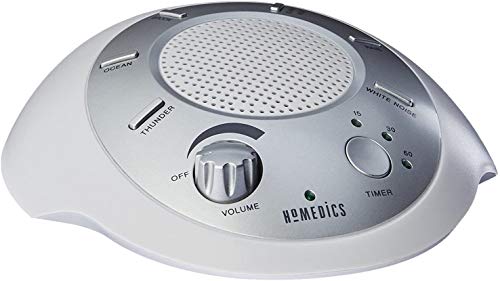 White Noise Sound Machine | Portable Sleep Therapy for Home, Office, Baby & Travel | 6 Relaxing & Soothing Nature Sounds, Battery or Adapter Charging Options, Auto-Off Timer | HoMedics