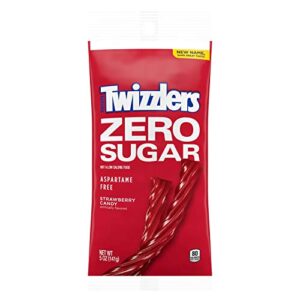 twizzlers zero sugar twists strawberry candy bags, 5 oz (12 count)