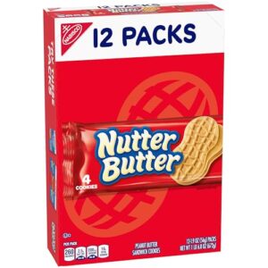 Nutter Butter Peanut Butter Sandwich Cookies, 4 Boxes of 12 Packs (4 Cookies Per Pack)