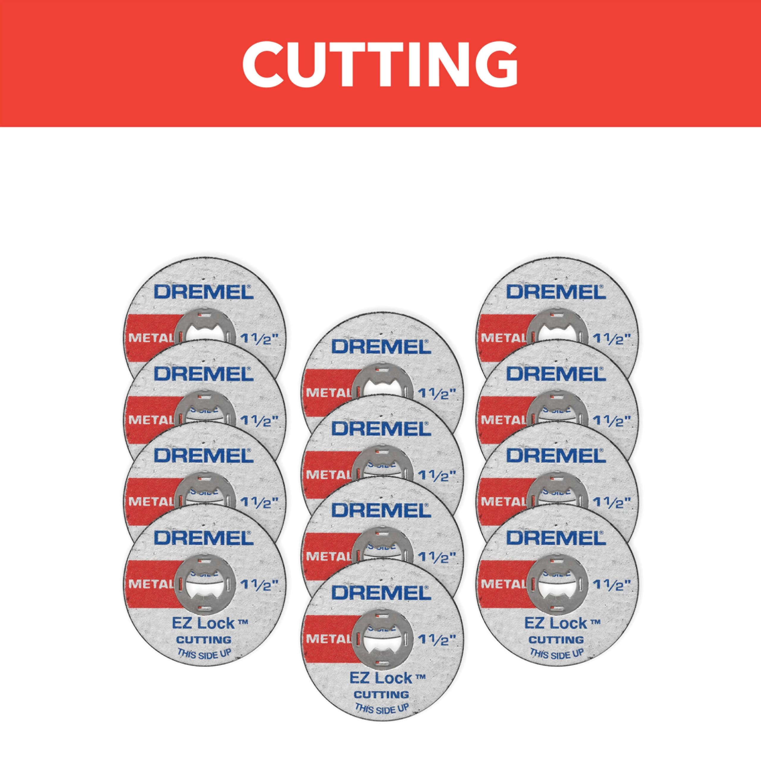 Dremel EZ456B 1 1/2-Inch EZ Lock Rotary Tool Cut-Off Wheels- Rotary Tool Cutting Accessories, Perfect for Slicing Sheet Metal and Copper Pipe, 12 Pieces