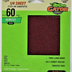 Sanding Sheets, Aluminum Oxide, 60-Grit, 4.5 x 4.5-In., 5-Pk.