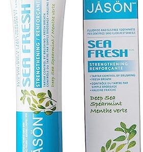 Jason Sea Fresh Strengthening Fluoride-Free Toothpaste, Deep Sea Spearmint, 6 Oz