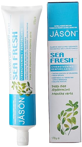 Jason Sea Fresh Strengthening Fluoride-Free Toothpaste, Deep Sea Spearmint, 6 Oz