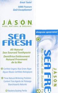 Jason Sea Fresh Strengthening Fluoride-Free Toothpaste, Deep Sea Spearmint, 6 Oz