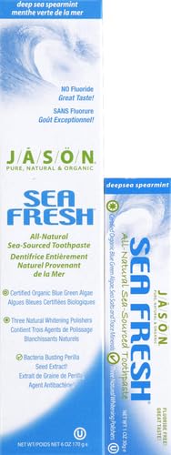 Jason Sea Fresh Strengthening Fluoride-Free Toothpaste, Deep Sea Spearmint, 6 Oz