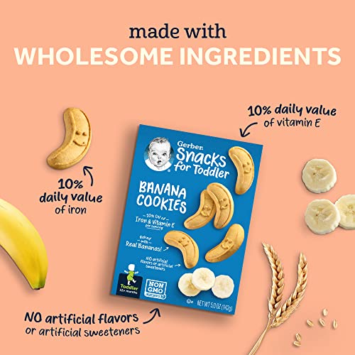 Gerber Snacks for Baby Banana Cookies, 5 Ounce (Pack of 12)