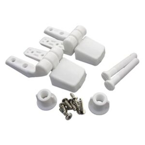lasco 14-1039 white plastic toilet seat hinge with bolts and nuts, top tightening, fits bemis brand