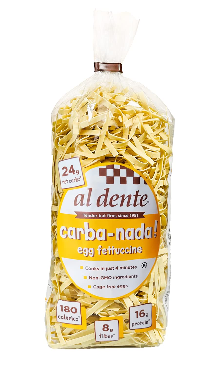 Al Dente Carba-Nada Egg Fettuccine, 10-Ounce Bags (Pack of 6)