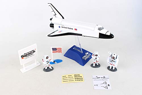 Daron Worldwide Trading Inc. Space Shuttle with Stand 3 Astronauts, American Flag and Kennedy Space Center Sign